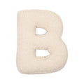 Boucle Letter cushion B by Bettys Home Teddy Letter Pillow on white background baby shower gift idea