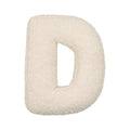 Boucle Letter cushion D by Bettys Home Teddy Letter Pillow on white background as birthday gift idea