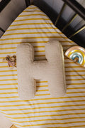 boucle letter cushion H teddy pillow by bettys home in beed next  to maileg mouse as kids room deco idea