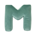 velvet letter cushion m mint by betty's home