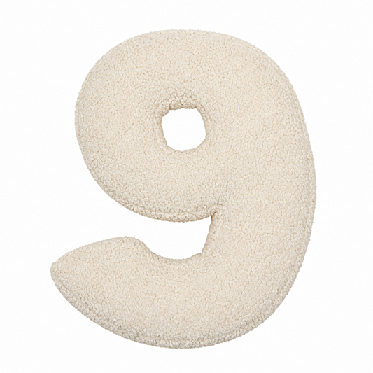 Boucle Number Cushion 9 | Number Pillow