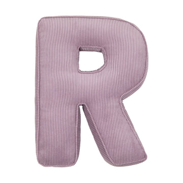 Corduroy Letter Cushion R by Bettys Home in lavender 