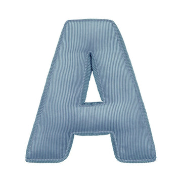 Corduroy Letter Cushion A by Bettys Home in blue 