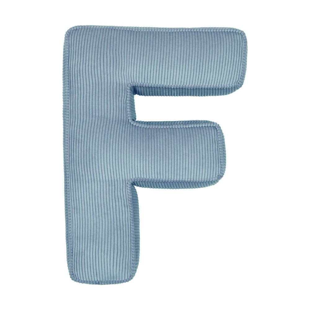Corduroy Letter Cushion F by Bettys Home in blue 