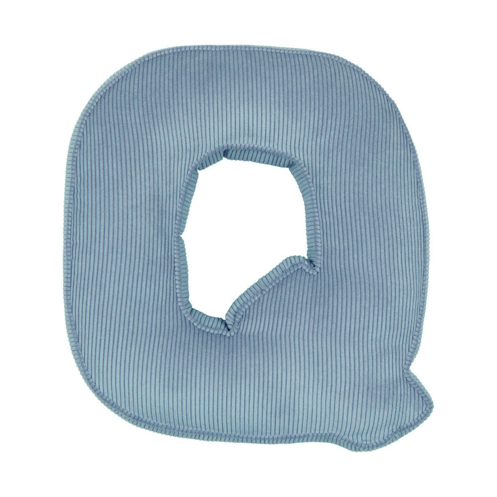 Corduroy Letter Cushion Q by Bettys Home in blue 