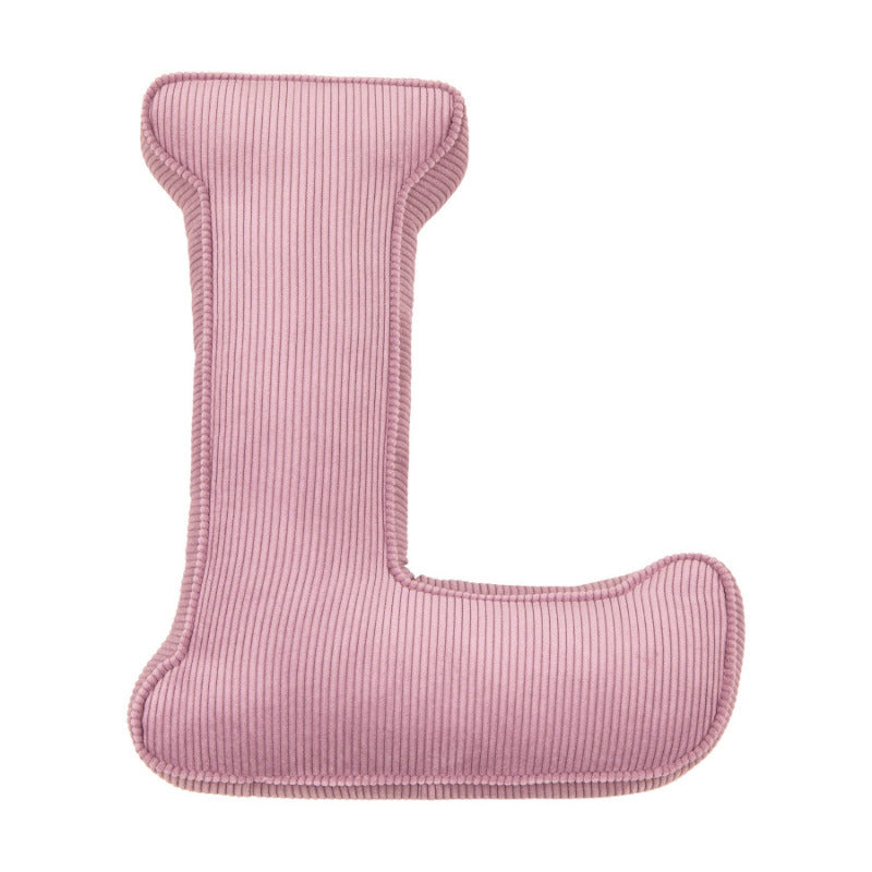 Corduroy Letter Cushion L by Bettys Home in pink 