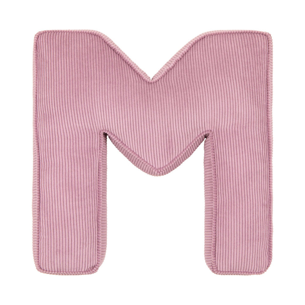 Corduroy Letter Cushion M by Bettys Home in pink 