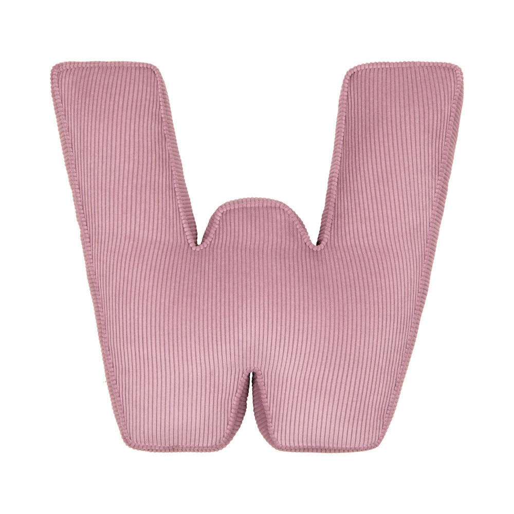 Corduroy Letter Cushion W by Bettys Home in pink 